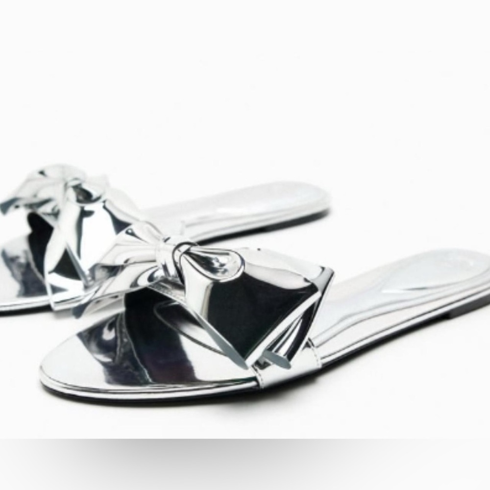 ZARA FLAT SANDALS WITH BOW - Picture 3 of 4